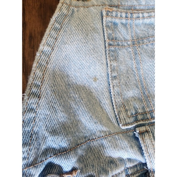 Vintage Guess Jeans Romper Bib Overalls Shorts Blue Denim Shortalls 7 Juniors - Picture 6 of 12